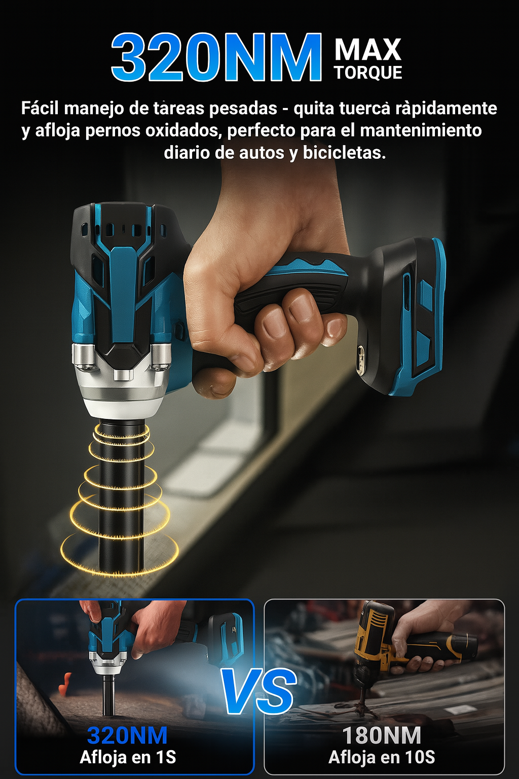 TALADRO DE IMPACTO + ACCESORIOS + 2 BATERIAS GRATIS
