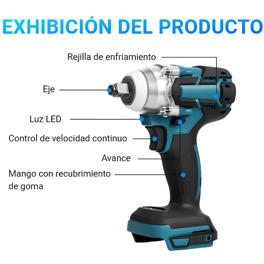 TALADRO DE IMPACTO + ACCESORIOS + 2 BATERIAS GRATIS