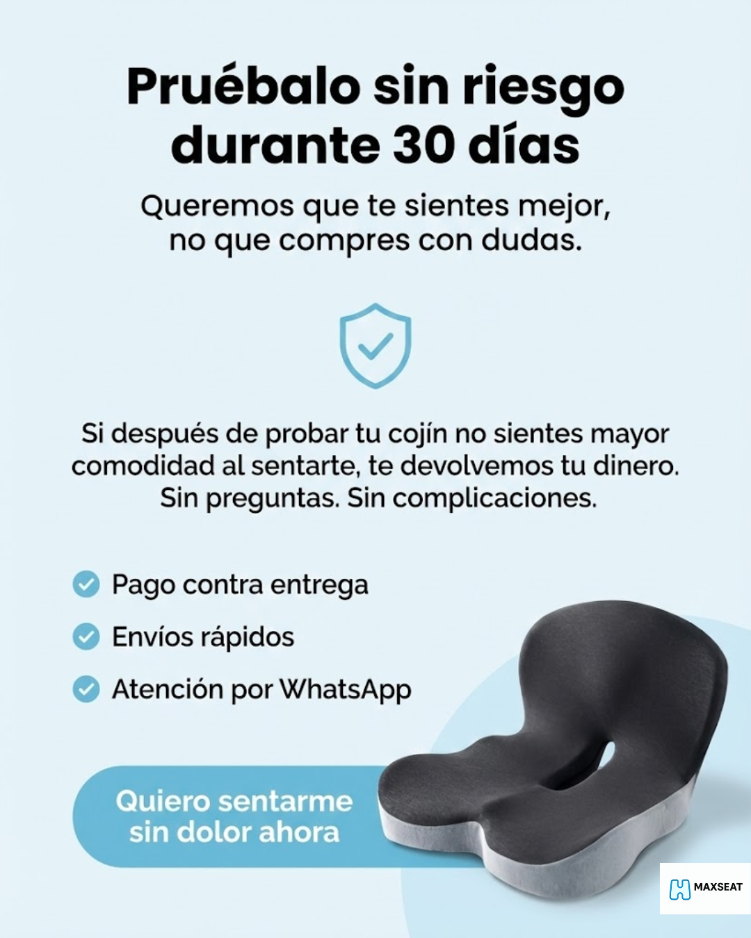 Cojín de Asiento Ortopédico de Espuma Viscoelástica