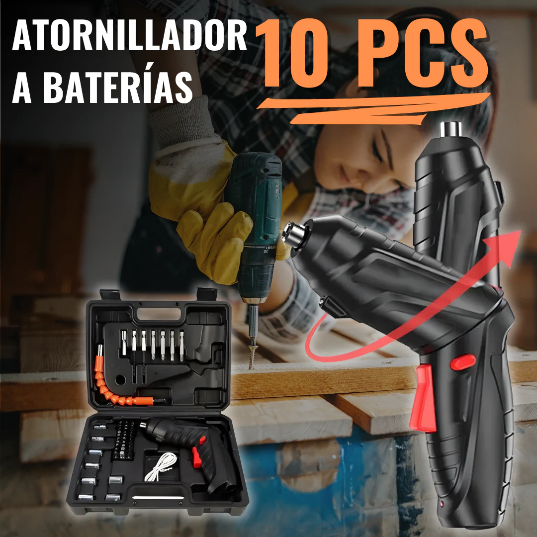 DESTORNILLADOR ELECTRICO +MALETIN+ ACCESORIOS + ENVIO GRATIS