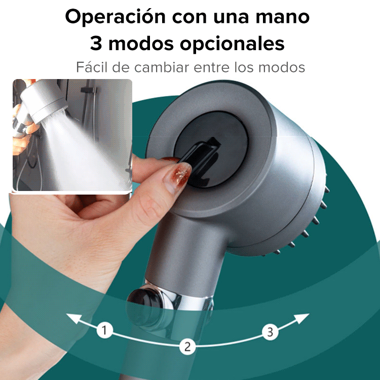 🚿2X1 Cabezal de ducha multifuncional de ajuste con un botón y masaje alemán