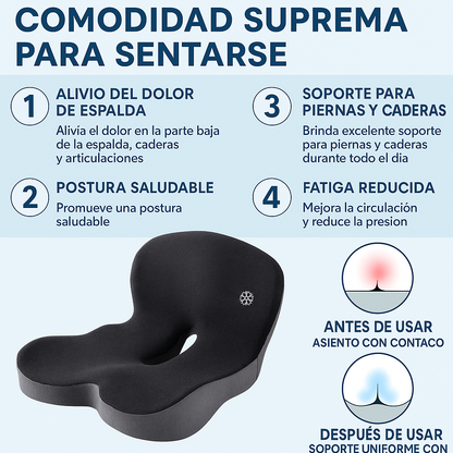 Cojín de Asiento Ortopédico de Espuma Viscoelástica