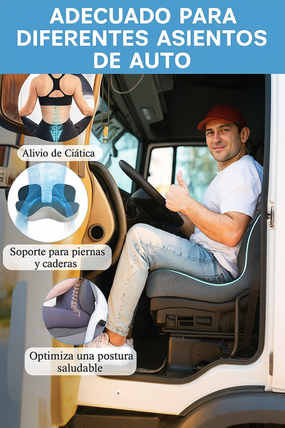 Cojín de Asiento Ortopédico de Espuma Viscoelástica
