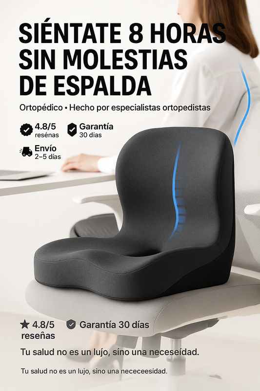 Cojín de Asiento Ortopédico de Espuma Viscoelástica