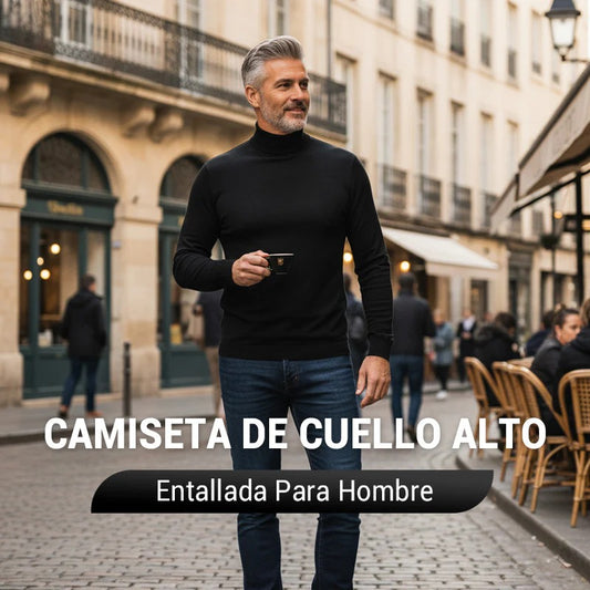 Camiseta cuello alto y corte ajustado