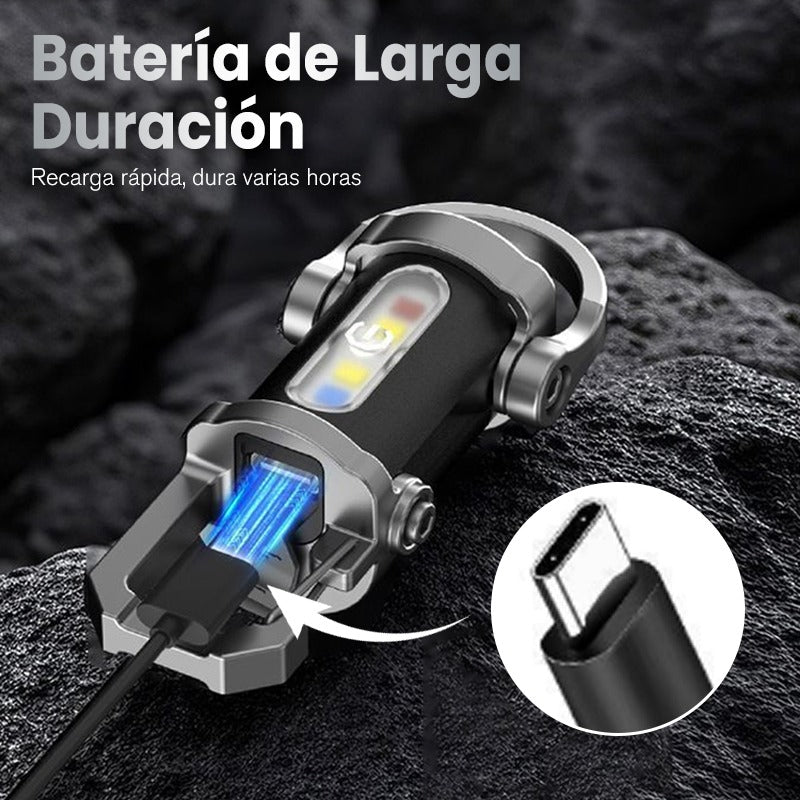 2X1 Linterna portátil recargable y brillante para llavero