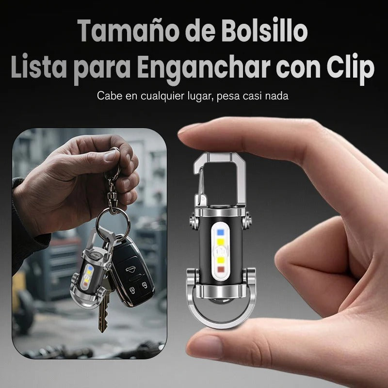 2X1 Linterna portátil recargable y brillante para llavero