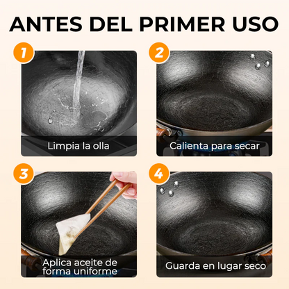 🔥Cacerola Artesana de Hierro Fundido sin Esmaltar