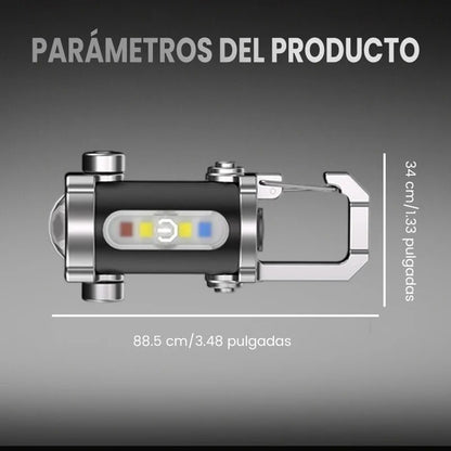 2X1 Linterna portátil recargable y brillante para llavero