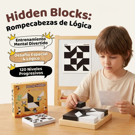HIDDEN BLOCKS 3D PUZZLE COMPLETO ¡PIENSA, CREA Y JUEGA!