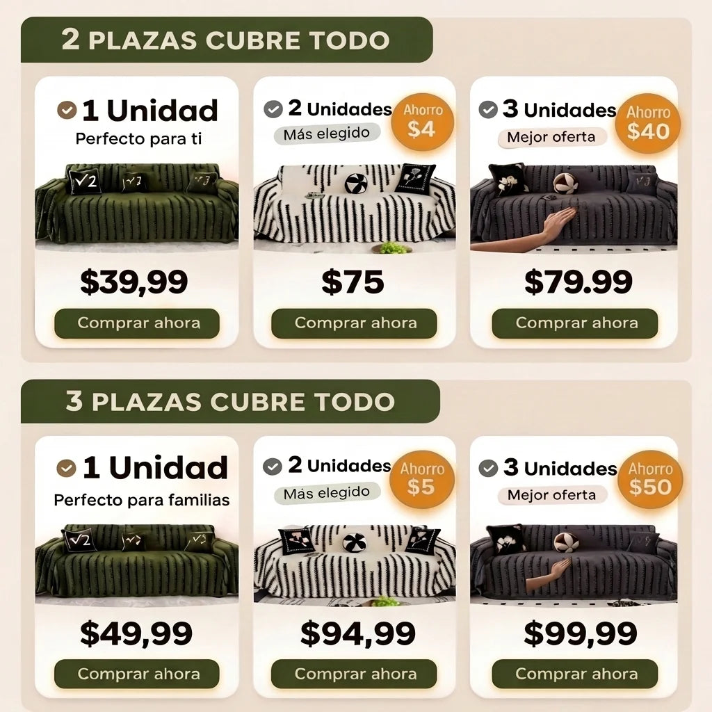 Funda de sofá de felpa 2026 - suave y antideslizante